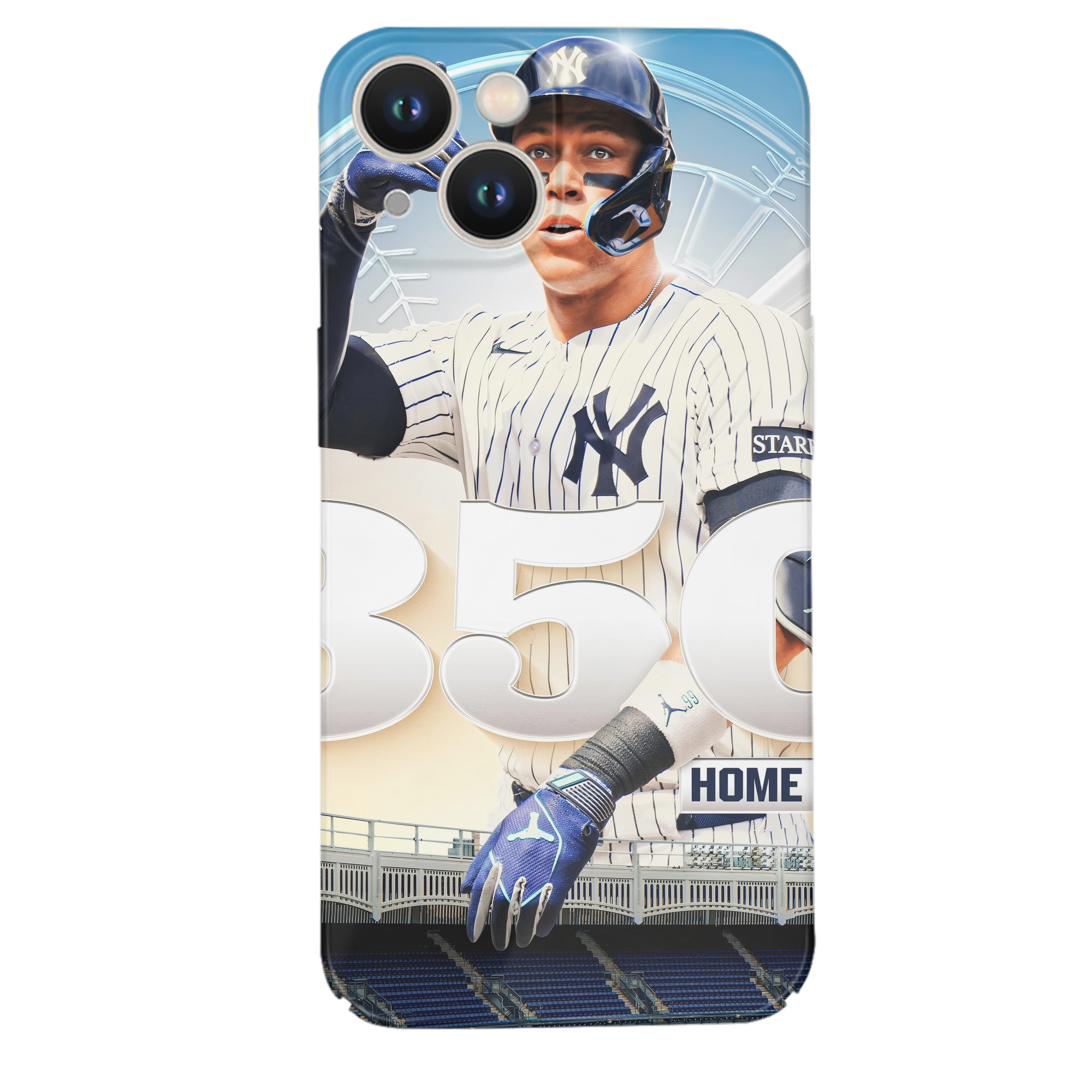Aaron Judge's 350th Career Home Runs IPhone 14 Series Full-Cover Hard Case – Shockproof With Raised Camera Protection – Precise Cutouts, Wireless Charging Compatible – Durable, Anti-Yellowing, Easy To Clean